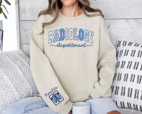 Personalized Radiology Department Sweatshirt, Custom X Ray Tech Crewneck, Rad Tech Gift Top, Medical Worker Outfit, Christmas Gift for Her