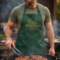 Personalized Chef Name Apron, World's Best Dad Cooking Apron, Grill Master Apron with Pocket, BBQ Grilling Apron, Grill Master Gift