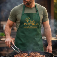 Personalized Chef Name Apron, World's Best Dad Cooking Apron, Grill Master Apron with Pocket, BBQ Grilling Apron, Grill Master Gift