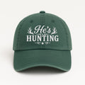 Personalized He's Hunting Embroidered Hat, Funny Hunting Wife Cap With Antlers, Low Profile Dad Hat, Custom Side Text, Gift for Her