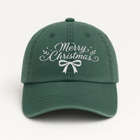 Personalized Merry Christmas Embroidered Hat, Custom Thread Color Script Design, Festive Dad Hat, Holiday Party Outfit, Christmas Gift