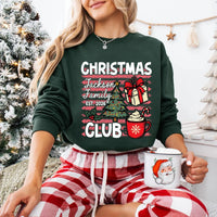 Personalized Family Christmas Club Sweatshirt, Custom Name Est Year Retro Design Tee, Matching Holiday Design Top, Christmas Gift for Family