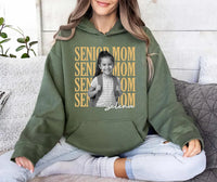 Personalized Senior Mom Shirt, Custom Photo Name Gold Serif Design Tee, Photo Cutout Design Top, Mother's Day Gift, Gift for Senior Mom