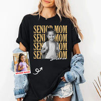 Personalized Senior Mom Shirt, Custom Photo Name Gold Serif Design Tee, Photo Cutout Design Top, Mother's Day Gift, Gift for Senior Mom