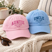 Personalized Uncle Embroidered Hat, Custom Text Role Name Cap, Family Weekend Hat, Grandpa Auntie Grandma Gift, Family Matching Gift
