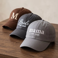Custom Text Logo Embroidered Hat, Personalized Name Dad Cap, Soft Chino Twill Cap, Bride Mom Family Wedding Gift, Personalized Gift