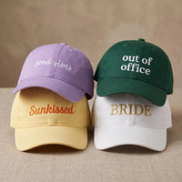 Personalized Text Embroidered Hat, Custom Name Funny Quote Dad Cap, Bio Washed Cotton Cap, Fun Birthday Gift for Her, Custom Hat Gift