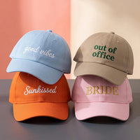 Personalized Text Embroidered Hat, Custom Name Funny Quote Dad Cap, Bio Washed Cotton Cap, Fun Birthday Gift for Her, Custom Hat Gift
