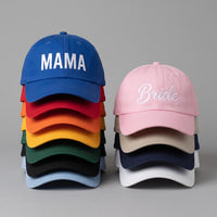 Personalized Text Embroidered Hat, Custom Name Logo Baseball Cap, Adjustable Low Profile Dad Hat, Bride Bachelorette, Personalized Gift