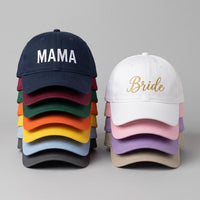Personalized Text Embroidered Hat, Custom Name Logo Baseball Cap, Adjustable Low Profile Dad Hat, Bride Bachelorette, Personalized Gift