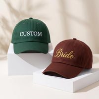 Personalized Text Embroidered Hat, Custom Name Logo Baseball Cap, Adjustable Low Profile Dad Hat, Bride Bachelorette, Personalized Gift