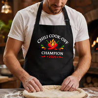 Personalized Chili Cook-Off Champion Apron, Funny Cooking Apron, Full-Length Kitchen Apron, Chili Pepper Novelty Cook-Off Gift, Funny Gift