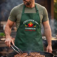 Personalized Chili Cook-Off Champion Apron, Funny Cooking Apron, Full-Length Kitchen Apron, Chili Pepper Novelty Cook-Off Gift, Funny Gift