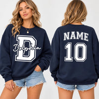 Personalized School Mascot Sweatshirt, Custom Name Number Hoodie, Varsity Spirit School Shirt, Game Day Outfit, Gift for Athlete, Front Back