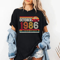 Custom October 1986 Limited Edition Sweatshirt, Retro Sunset Vintage Crewneck, Born in 1986 Birthday Top, Matching Birthday, Gift for Her
