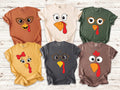 Custom Turkey Face Thanksgiving Shirt, Personalized Funny Gobbler Tee, Cute Funny Bird Top, Family Matching Holiday Gift, Turkey Day Gift