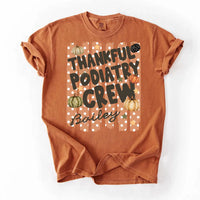 Personalized Podiatry Crew Shirt, Custom Name Thankful Tee, Fall Foot Doctor Gift, Medical Team Appreciation Shirt, Gift for Podiatrist