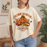 Personalized Family Thanksgiving Shirt, Custom Turkey Name Tee, Comfort Colors® Fall Shirt, Matching Turkey Day Outfit, Thanksgiving Gift