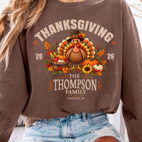 Personalized Family Thanksgiving Shirt, Custom Turkey Name Tee, Comfort Colors® Fall Shirt, Matching Turkey Day Outfit, Thanksgiving Gift