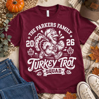 Custom Turkey Trot Family Name Shirt, Personalized Thanksgiving Run Tee, Family Squad Race Top, Matching Run Outfit, Thanksgiving Gift
