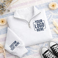 Personalized Logo Embroidered Quarter Zip Sweatshirt, Custom Company Quarter Zip, Corporate Team Apparel, Team Uniform Top, Corporate Gift