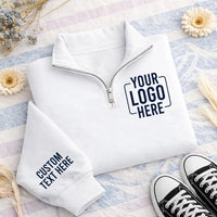 Personalized Logo Embroidered Quarter Zip Sweatshirt, Custom Company Quarter Zip, Corporate Team Apparel, Team Uniform Top, Corporate Gift