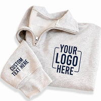 Personalized Logo Embroidered Quarter Zip Sweatshirt, Custom Company Quarter Zip, Corporate Team Apparel, Team Uniform Top, Corporate Gift