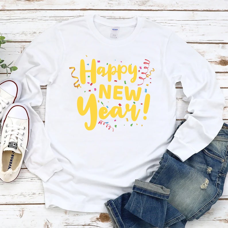 Happy New Year Long Sleeve T-Shirt, New Year Eve Party Unisex Long Sleeve Shirt, 2026 Happy New Year Shirt For Kids, 2026 New Year Shirt