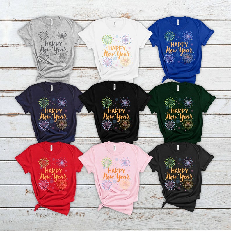 Happy New Year T-Shirt For Men, New Years Eve Party Women V Neck Shirt, 2026 Happy New Year Shirt For Kids, Unisex 2026 New Years Eve Shirt
