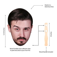 Custom Big Large Face Fans With Wooden Handle, Wedding Heads, Bachelorette Groom Face, Graduation Head, Birthday Head Fans, Head on a Stick