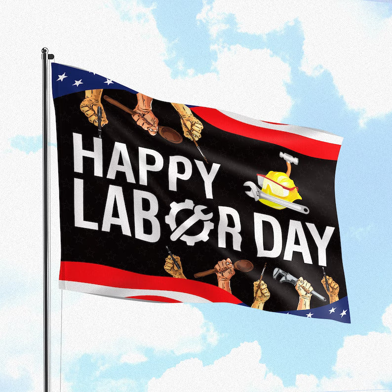Happy Labor Day Flag 4 oz. Polyester Flag