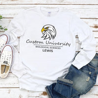 Custom College University Long Sleeve T-Shirt With Mascot, Personalized College Program Unisex Long Sleeve Shirt, Graduate 2026 Shirt