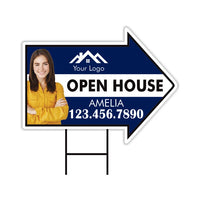 Custom Open House Arrow Yard Sign