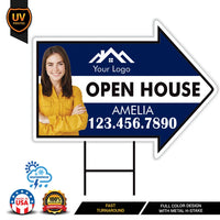 Custom Open House Arrow Yard Sign