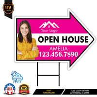 Custom Open House Arrow Yard Sign