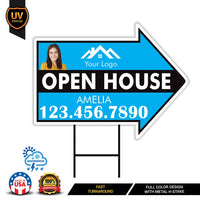 Custom Open House Arrow Yard Sign