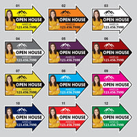 Custom Open House Arrow Yard Sign