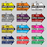 Custom Open House Arrow Yard Sign