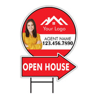 Custom Open House Arrow Yard Sign