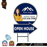 Custom Open House Arrow Yard Sign