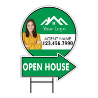 Custom Open House Arrow Yard Sign