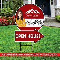 Custom Open House Arrow Yard Sign