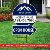 Custom Open House Arrow Yard Sign