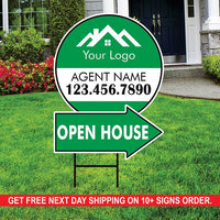 Custom Open House Arrow Yard Sign