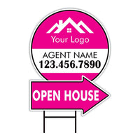 Custom Open House Arrow Yard Sign