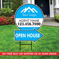 Custom Open House Arrow Yard Sign