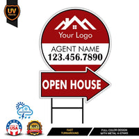 Custom Open House Arrow Yard Sign