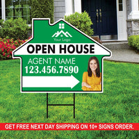 10 Pack Custom Open House Arrow Yard Sign