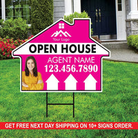 10 Pack Custom Open House Arrow Yard Sign