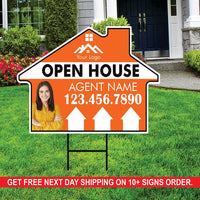 10 Pack Custom Open House Arrow Yard Sign